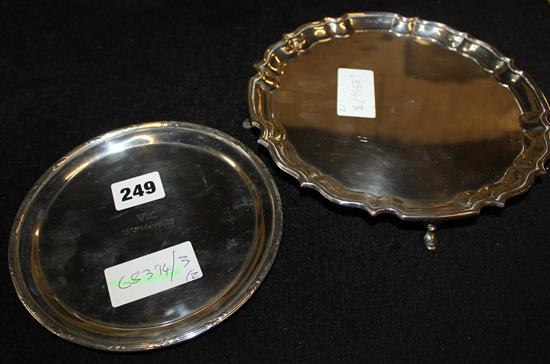 2 x silver salver